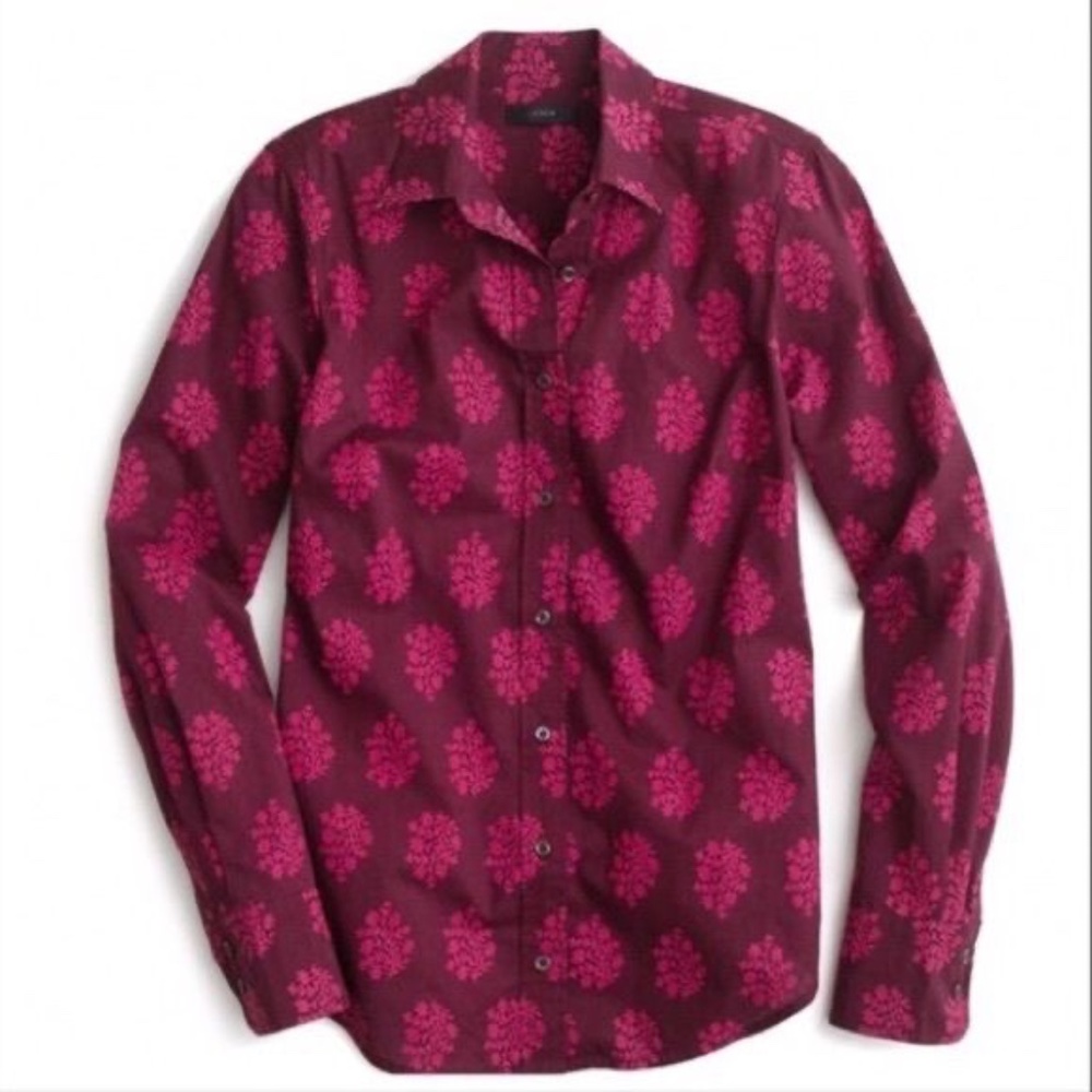 J. Crew | Perfect Shirt in Fern Printed Indian Cotton